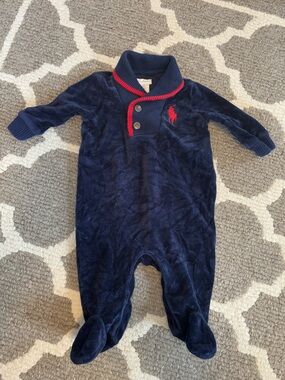 Polo Ralph Lauren Baby Velour Big Logo Footie
